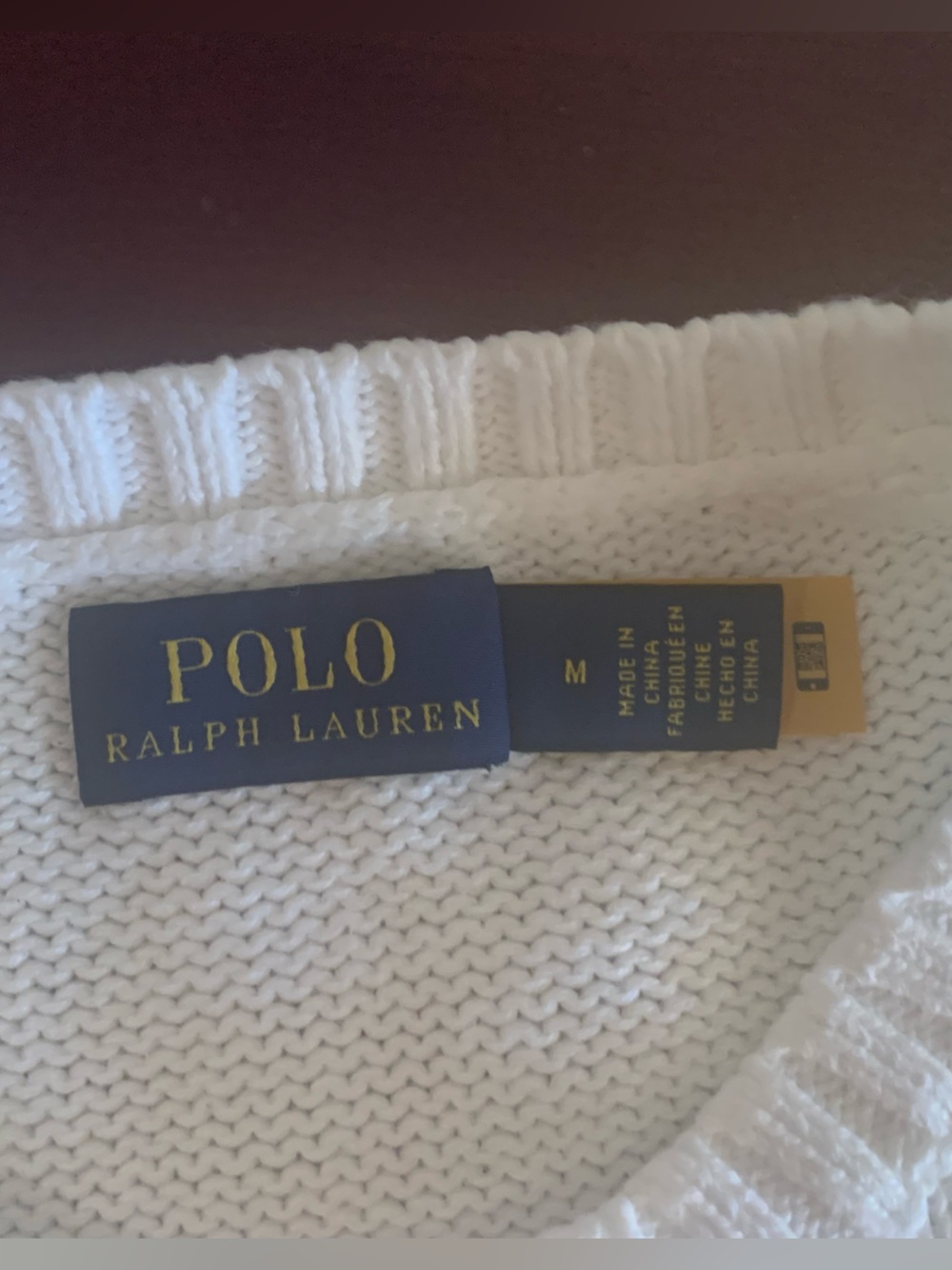 NWOT Polo Ralph Lauren 100% Cotton White Crewneck Sweater with Polo Bear - Picture 2 of 12
